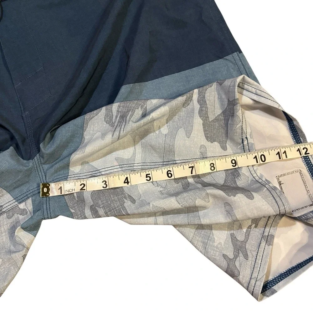 Pelagic‎ Blue Water Board Shorts Blue Camo Mens 40x10 Beach Summer Fishing